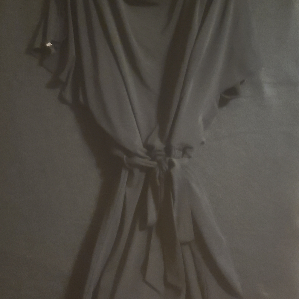 White House Black Market Black Midi Dress with Waist Tie